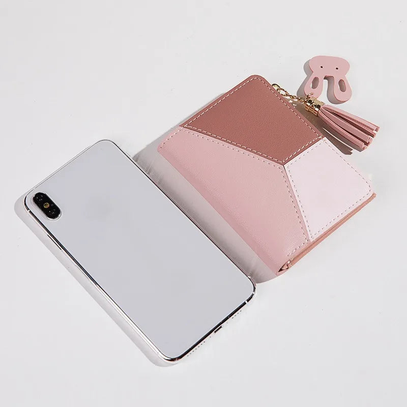 Women Fashion Short Wallet Coin Purse for Women Card Holder Small Ladies PU Leather Wallet Female Two-fold Hasp Mini Cute Clutch
