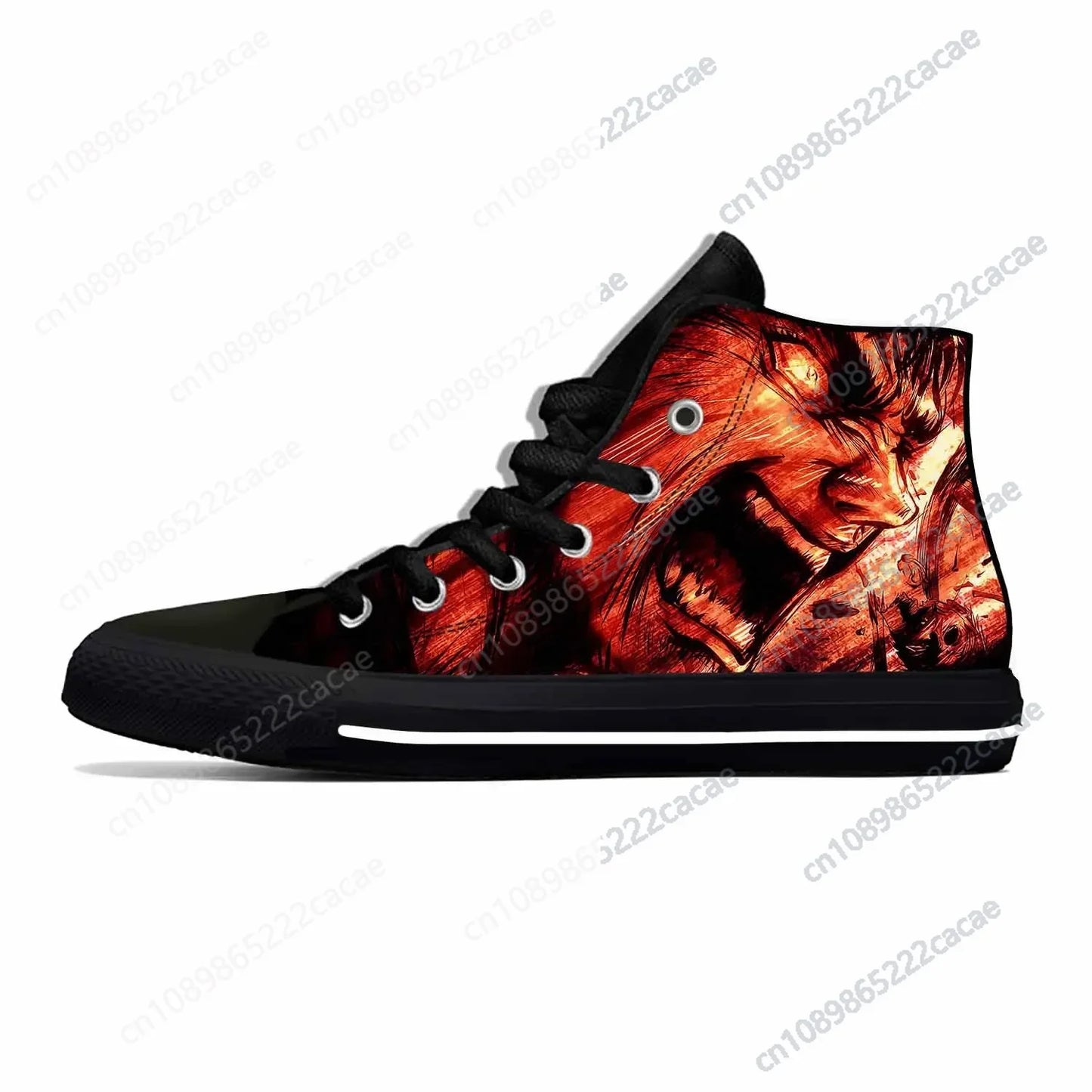 Hot Summer Anime Manga Berserk Guts Black Swordsman Casual Shoes High Top Lightweight Men Women Sneakers Classic Board Shoes