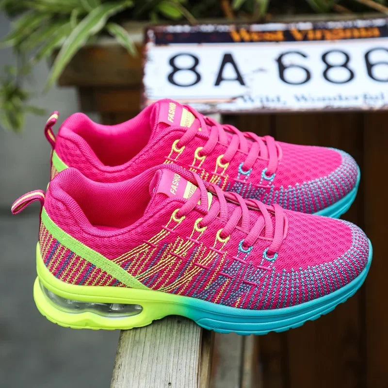 Casual Sneakers Women Mesh Breathable Tennis Shoes Comfort Air Cushion Running Shoe Ladies Outdoor Women Sport Footwear 2024